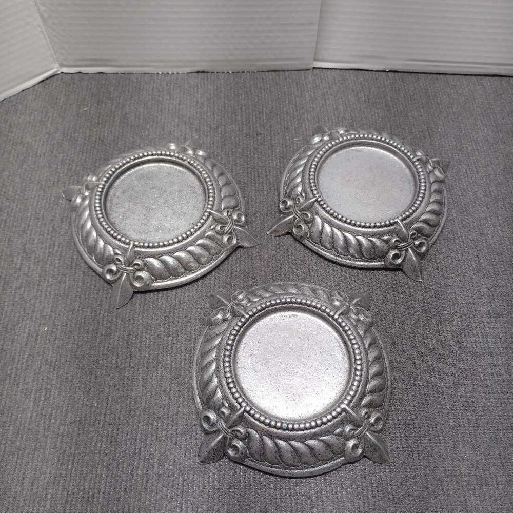 Carson Statesmetal Pewter Candlestick Holders Set 3 Ornate USA